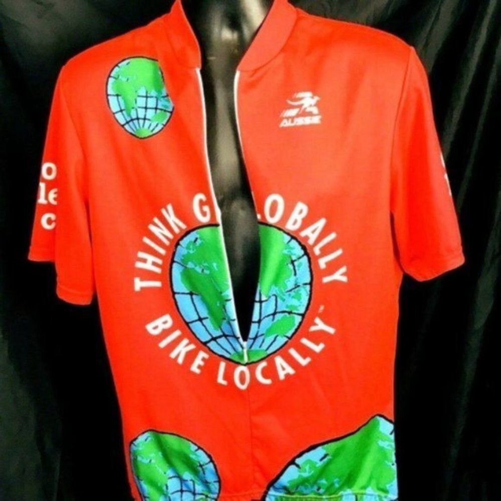 Aussie Cycling Jersey XXL Red One Less Car 1/4 Zip